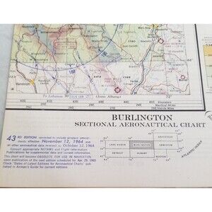 Burlington sectional aeronautical chart 1964 vintage